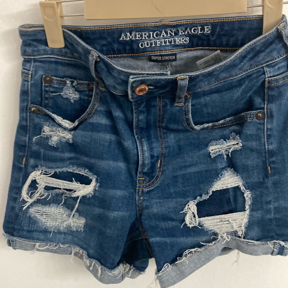 American Eagle Outfitters Ripped Blue Jean Shorts